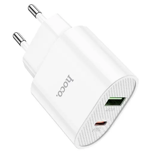 Мережевий зарядний пристрій Hoco C95A Lineal PD20W+QC3.0 + Cable USB-C to Lightning White (757326) [76051] - фото 6