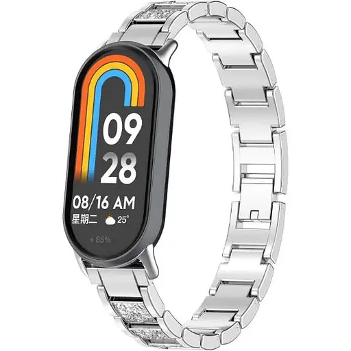 Ремешок DK CDK для Xiaomi Mi Smart Band 9 Metal Band Fitlink Diamond (016444) (silver) - фото 2