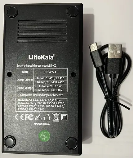 Портативное зарядное устройство Liitokala Lii-C2 для Li-ion/Ni-Mh/Ni-Cd аккумуляторов - фото 7