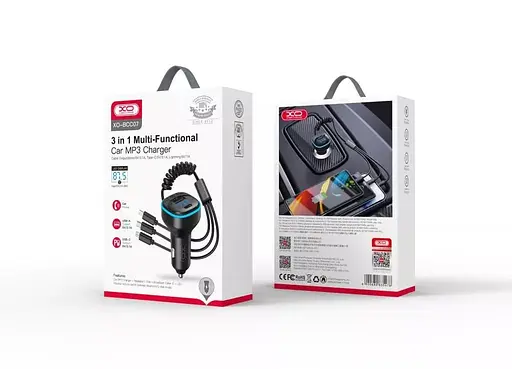 ФМ-модулятор зарядный адаптер для авто XO BCC-07 - фото 3