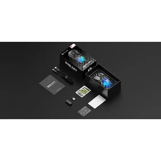 Миша GravaStar Mercury M2, BT/WL/USB-A, RGB, чорно-прозорий - фото 2