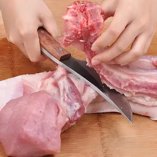 Обвалочный нож для мяса Satori из нержавеющей стали с деревянной рукояткой 23 см, Kitchen Master 87652 - фото 2