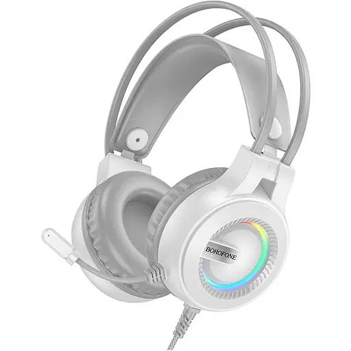 Проводные игровые наушники Borofone BO111 Eminen, USB, 3.5mm, 2m, Белый