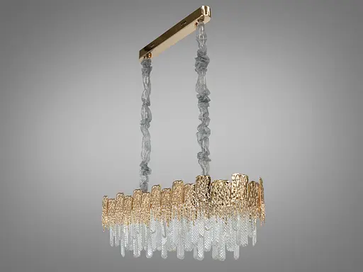 Дизайнерська кришталева люстра овальної форми для вітальні, 10 ламп - фото 2