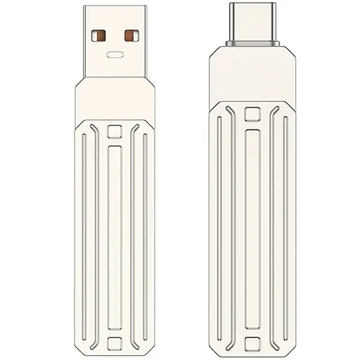 Флеш-накопичувач WIWU Wi-FD001 3in1 (USB-A/C/L) USB 3.0, 64GB Silver - фото 3