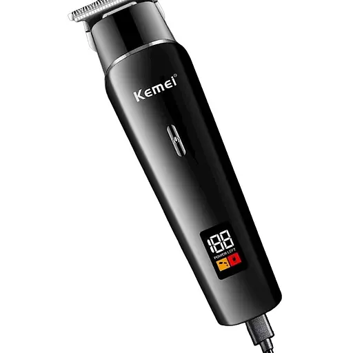 Професійна бездротова машинка Kemei KM-1113 для стрижки волосся та бороди USB LED індикатор 5вт Чорний - фото 3