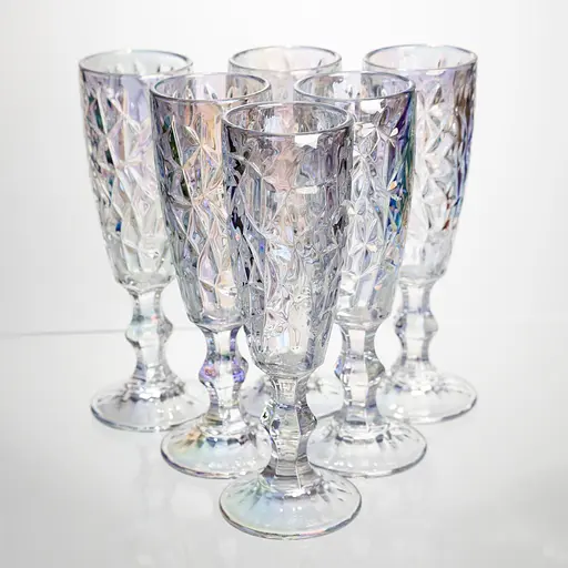 Набір келихів для шампанського 6 штук 160 мл подарункові келихи для шампанського на ніжці фужери для ігристих вин Yiwu HP-19-172 - фото 1