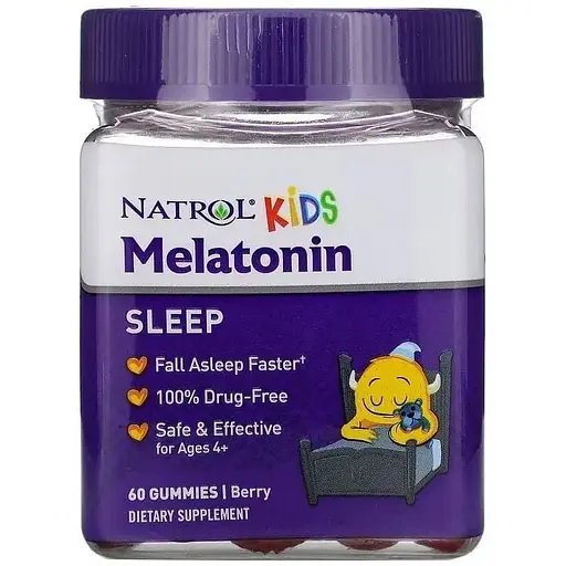 Дитячий мелатонін Natrol Kids Melatonin 1 mg, 60 желейок для гарного сну - Ягоди