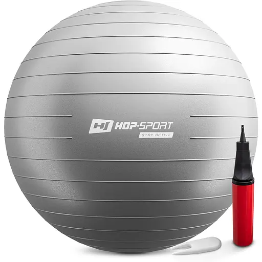 Фитбол Hop-Sport 85см серебристый + насос 2020 - фото 2