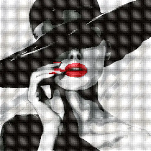 Набор с алмазной мозаикой на подрамнике Дама в шляпе Ideyka AMO8021, 40x40 см