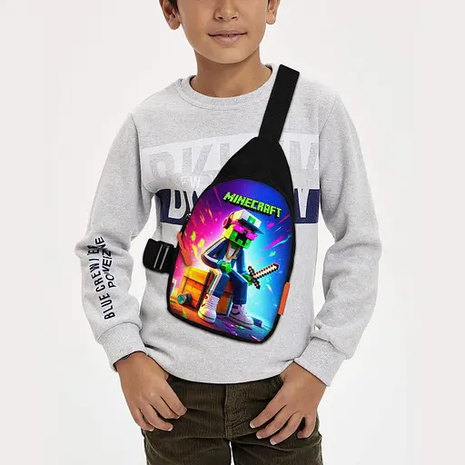 Сумка через плече дитяча Minecraft Кріпер 29х17 см сумка слінг для хлопчика (02106)