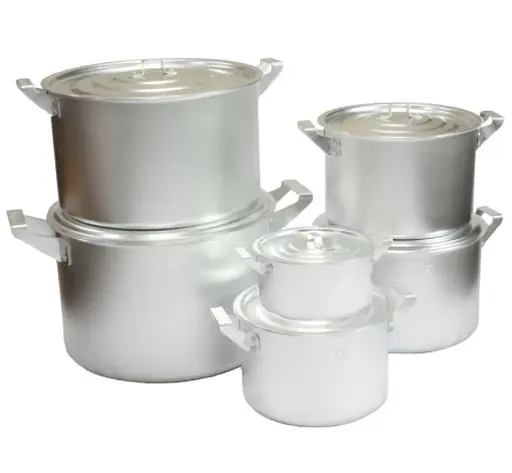 Набор из 6 матовых алюминиевых кастрюль с крышкой 2.5-3.5-4.5-10-15-20 л, Interos Серый 87003 - фото 1