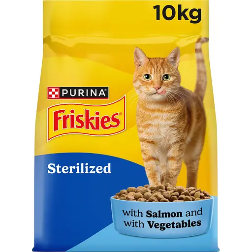 Сухой корм для стерилизованных котов Friskies с лососем, тунцом и овощами 10 кг