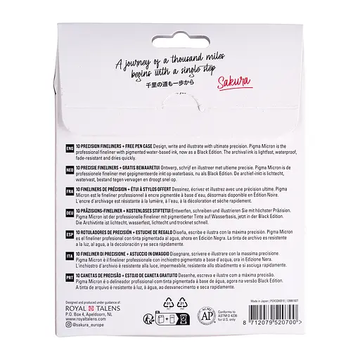 Набір лінерів Pigma Micron Black Edition 10 шт.(003-12) Чорний Sakura - фото 3