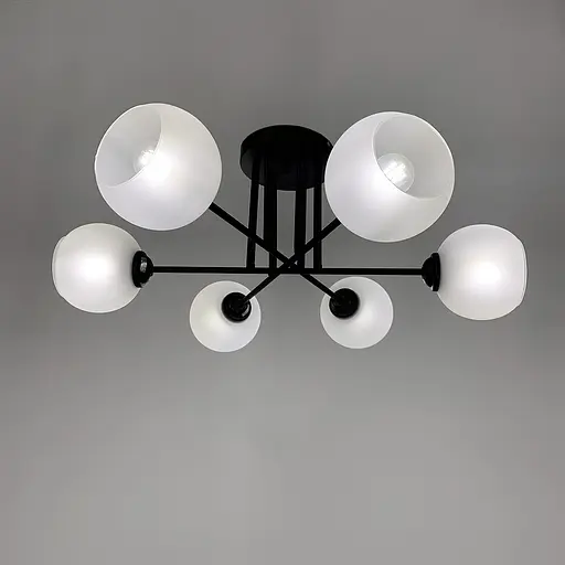 Сучасна плафонна люстра в чорному корпусі на 6 ламп | Арт. 4222/6G | Line F - фото 2