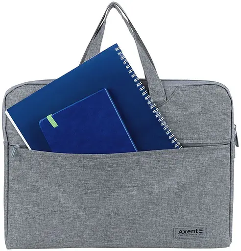 Сумка для документов текстильная А4 1 отдел светло-серая (1632-01-A) - фото 3