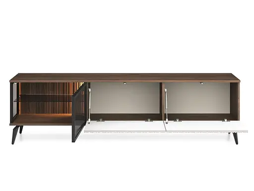 Тумба під ТВ з підсвіткою Вічі / Vici RTV180 3-дверна Горіх/кашемір Perfect Home Польша (PFH-091295) - фото 2