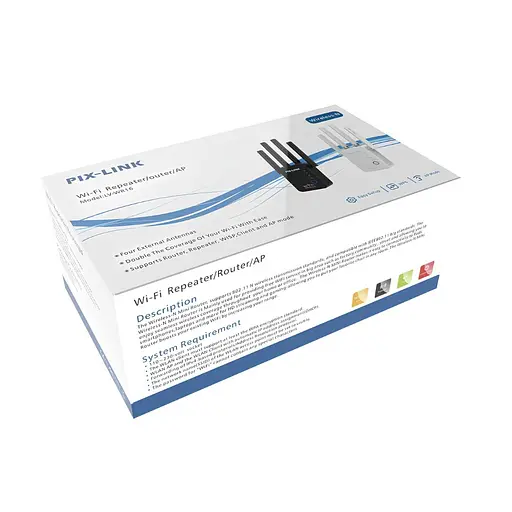 Ретранслятор-маршрутизатор Pix-Link X300R4 300Мбит/с 2.4 ГГц Черный (XNDWSW021403B 4326) - фото 8