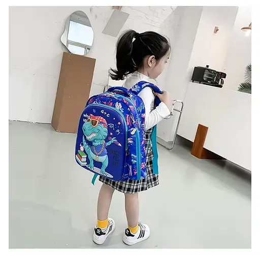 Рюкзак, пластикова вставка, пенал, регульовані лямки, 2 відділення, C65522 (В асортименті) - фото 3