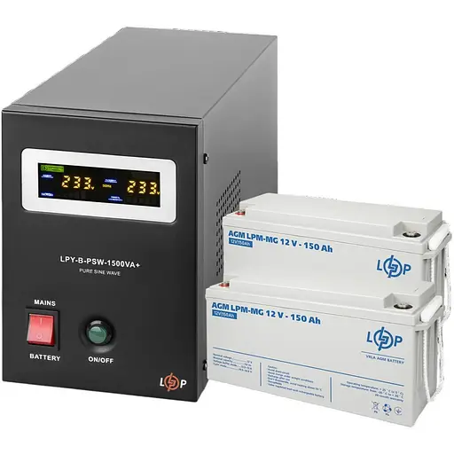 Комплект резервного живлення LP LogicPower ДБЖ + мультигелева батарея UPS B1500 + АКБ MG 4140W - фото 1