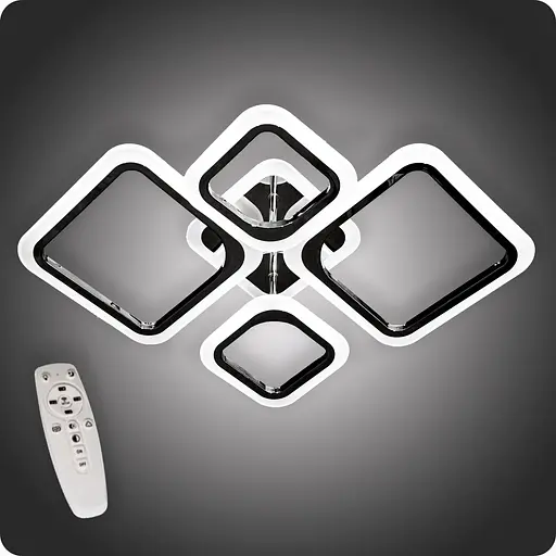 Люстра світлодіодна 517 Dlight 3color з пультом 80Вт Чорний хром (01568) - фото 2