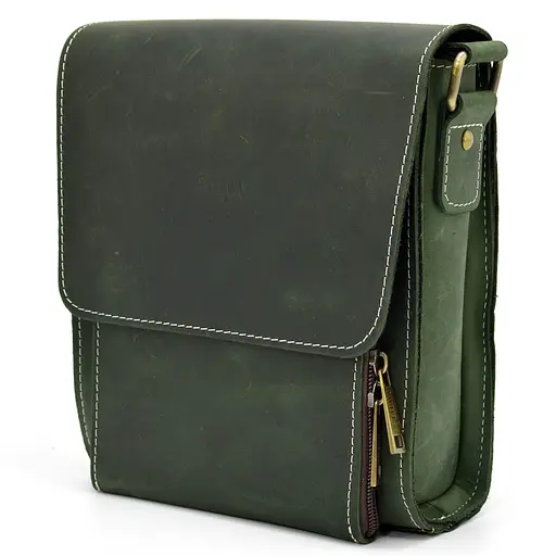 Кожаная мужская сумка через плечо TARWA 26х22х6 см sum0025769 - фото 5