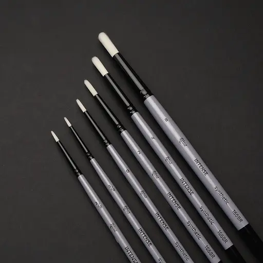 Кисть синтетика круглая INTENSE 1668R №000 длинная ручка Rosa - фото 4