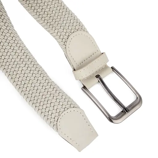 Ремінь гумка чоловічий PS-40045 (110 см) бежевий плетений - фото 2
