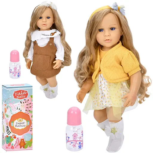 Кукла, 50 см, длинные волосы, бутылочка (в ассортименте) - фото 2