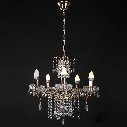 Люстра свічка Brille підвісна кришталева E14 40W G (BCL-380S/5) - фото 4