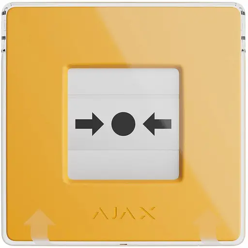 Беспроводная настенная кнопка для активации пожарной тревоги вручную Ajax для жилых объектов Manual Call Point, jeweller, беспроводной, желтый - фото 1