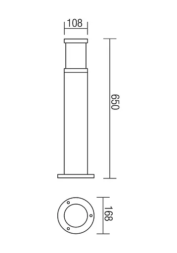 Стовпчик EXTER ST650 E27 1X42W IP54 BR (4.1.1) Redo 9379 - фото 2