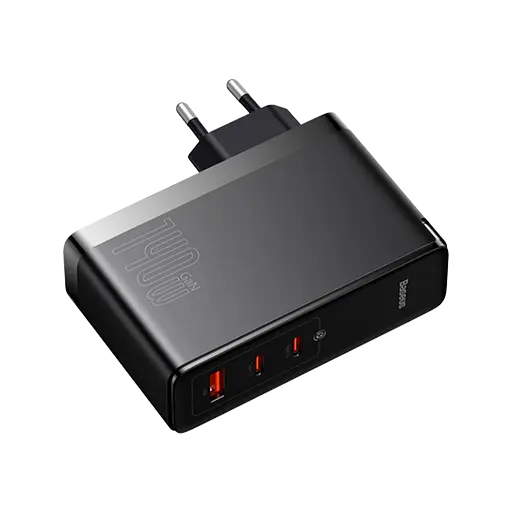 Мережевий зарядний пристрій Baseus GaN5 Pro 3 порта, USB + Type-C 140W Черный (CCGP100201) - фото 2