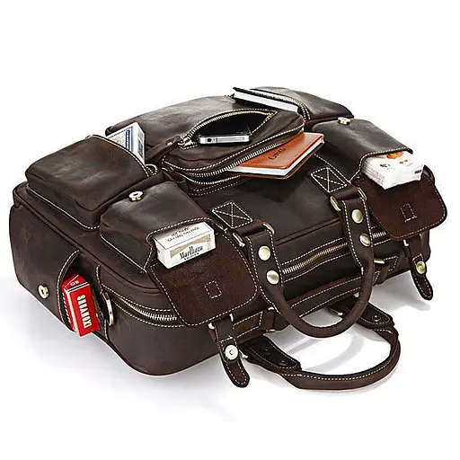 Сумка кожаная мужская Vintage 43х31х13 см sum0012463 - фото 7