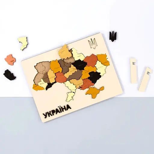 Набор картина 3D Rosa Talent Карта Украины 3D цвета металлики МДФ 30 5х37 5 см  - фото 2