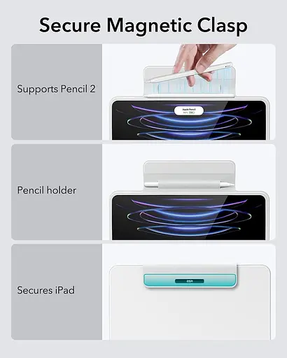 Чохол із клавіатурою ESR для iPad Pro 11 дюймів (1ª, 2ª, 3ª, 4ª покоління) та iPad Air (4ªª, 5ª покоління), знімний магнітний - фото 2