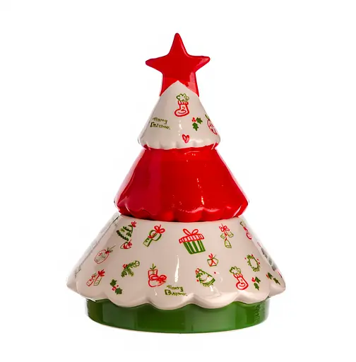 Конфетница новогодняя Yiwu фарфоровая Елка Ø15 (см) ваза конфета CR-1-21