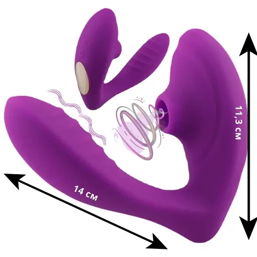 Вібратор I’MCUM Violet Pulse з функцією вакуумного всмоктування 10 режимів вібрації та всмоктування Фіолетовий (IM-KCD504) - фото 2