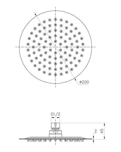 Верхний душ 200 мм Imprese S200SS2, Хром - фото 2