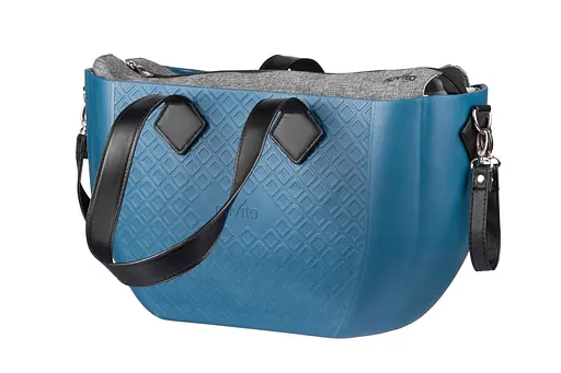 Сумка MyMia ручки эко-кожа, коврик, ремни для коляски, сине-черный Nuvita det0018663 - фото 5