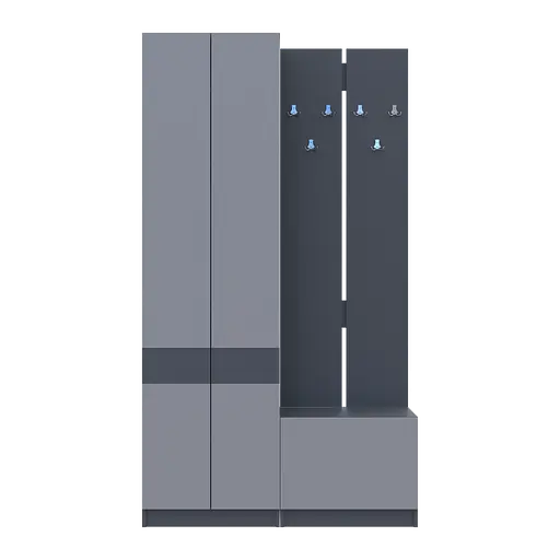 Передпокій Сола 1+3 Doros Графіт/Сірий ДСП 120х40х215 (42005152) - фото 6