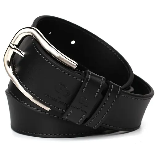 Ремінь шкіряний Grande Pelle чорний 120х4х0.5 см acs0032054 - фото 3