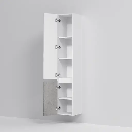 Пенал Am.Pm Gem S подвесной 35 см левый белый глянец/базальт M91CHL0356BF38, Белый - фото 5