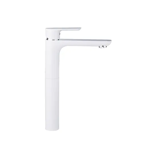 G1048-2 Змішувач для умивальника високий гайка білий/хром Ø35 Gappo Noar 1/8 Білий - фото 2