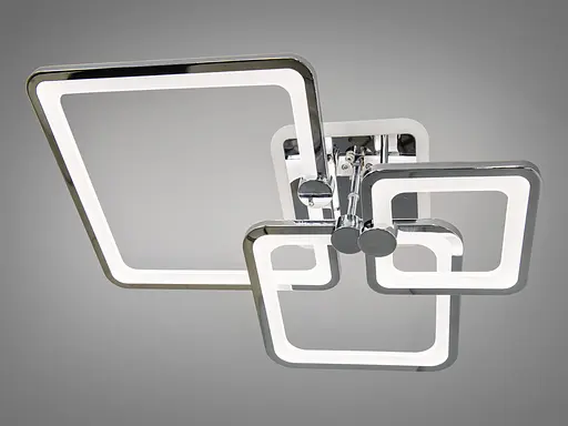 Стельова світлодіодна люстра з пультом, димером, підсвіткою, 70W, хром - фото 4