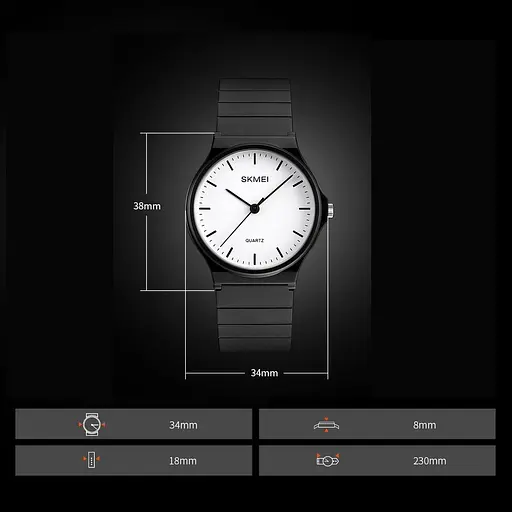 Наручний годинник жіночий Skmei 1419 Black White, 1419BKWT (18415) - фото 8