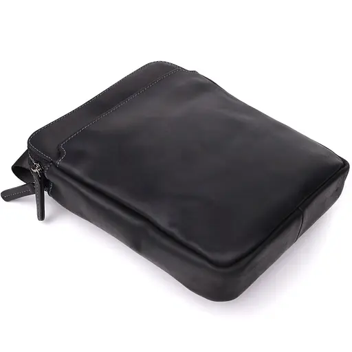 Практична чоловіча сумка через плече із вінтажної натуральної шкіри SHVIGEL 20х26х4,5 см sum0027437 - фото 5