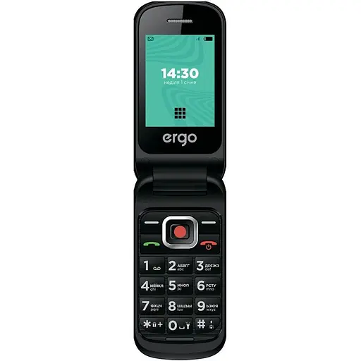 Мобільний телефон бабушкофон Ergo F241 Black - фото 2