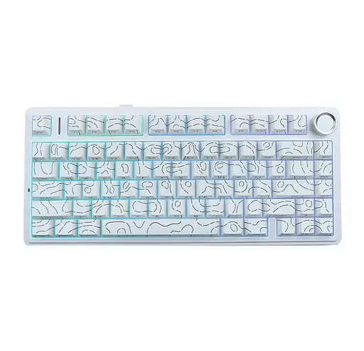 Игровая механическая клавиатура AULA F75 / Три режима подключения / Seiya Switch / White Lines - фото 1