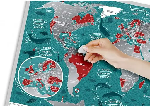 Скретч карта мира 1DEA.me Travel Map Marine World (13020) - фото 3